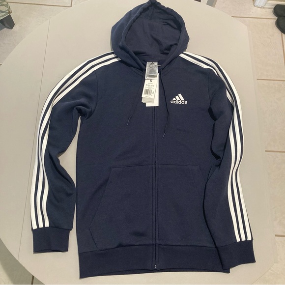 adidas Other - Adidas Dark Blue Hoodie with White Accents